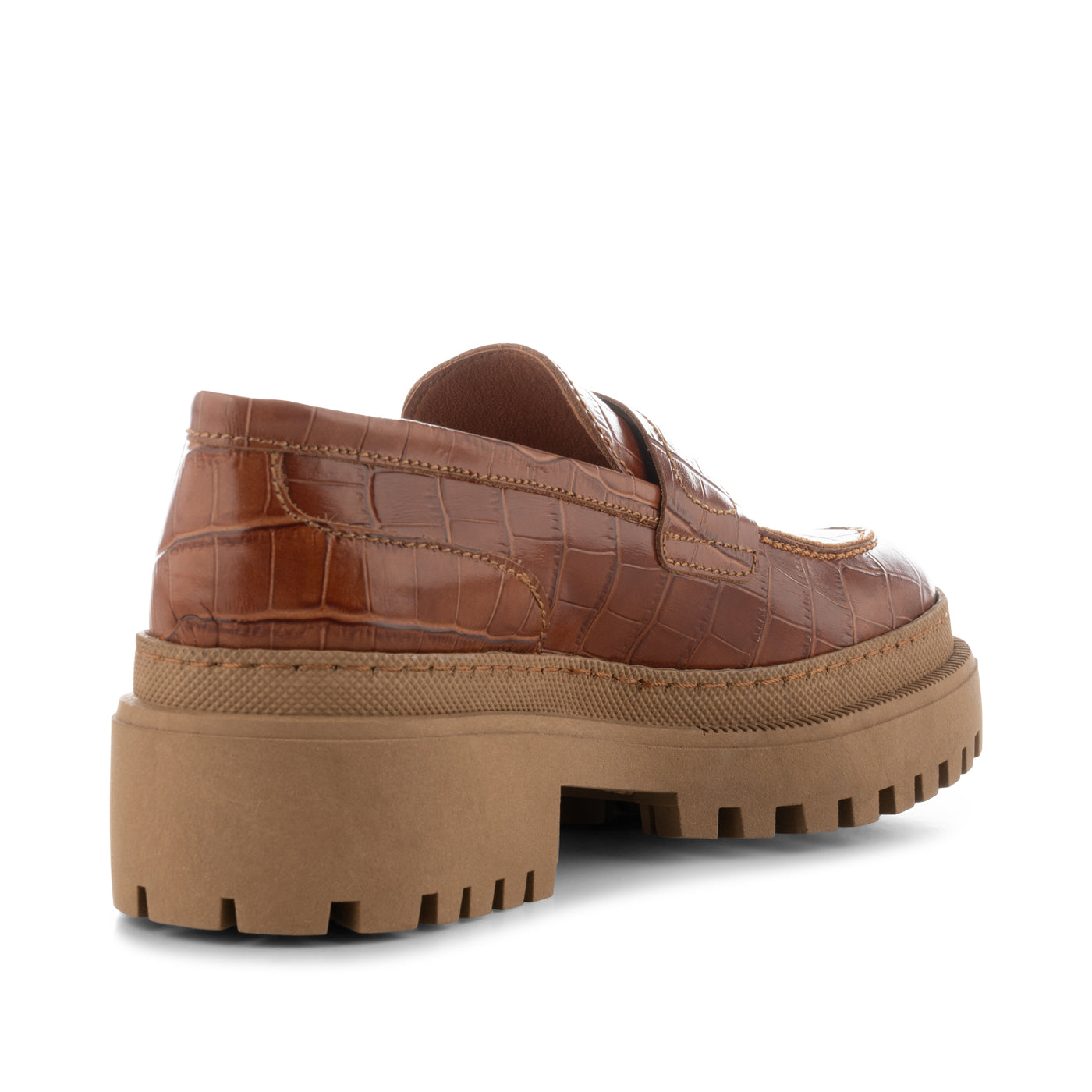 SHOE THE BEAR WOMENS Iona loafer leather Loafers 874 CHESTNUT CROC