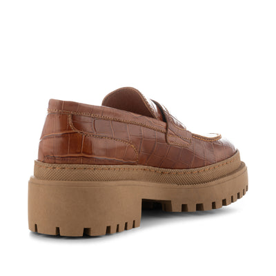 SHOE THE BEAR WOMENS Iona loafer leather Loafers 874 CHESTNUT CROC