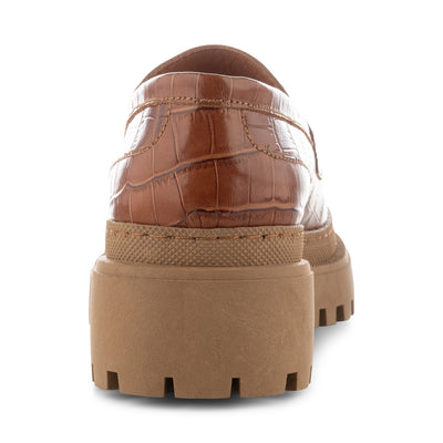 SHOE THE BEAR WOMENS Iona loafer leather Loafers 874 CHESTNUT CROC