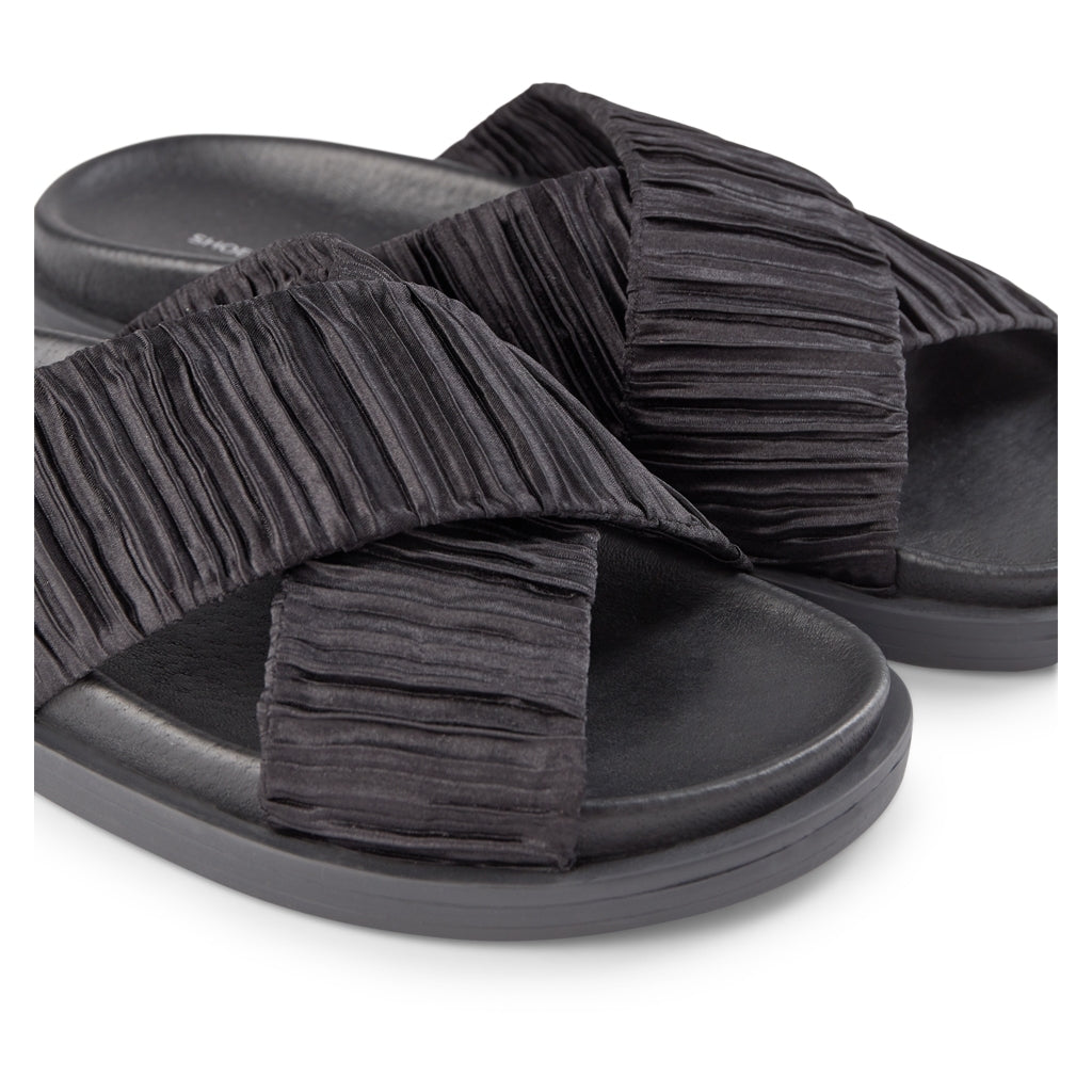 SHOE THE BEAR WOMENS Ivy sandal textile Flat Sandals 111 BLACK / BLACK