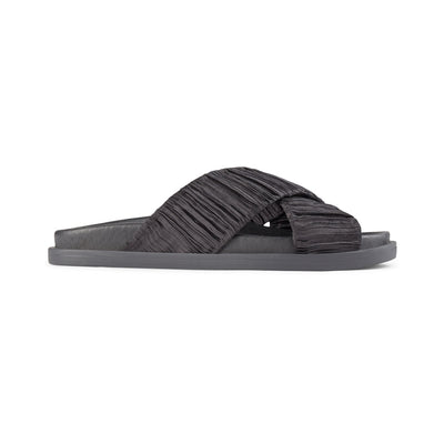 SHOE THE BEAR WOMENS Ivy sandal textile Flat Sandals 111 BLACK / BLACK