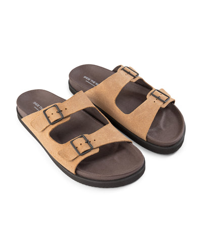SHOE THE BEAR MENS Luma Suede Sandal Flat Sandals 160 TAUPE