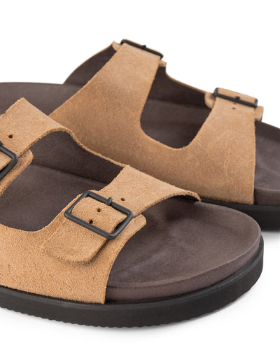 SHOE THE BEAR MENS Luma Suede Sandal Flat Sandals 160 TAUPE