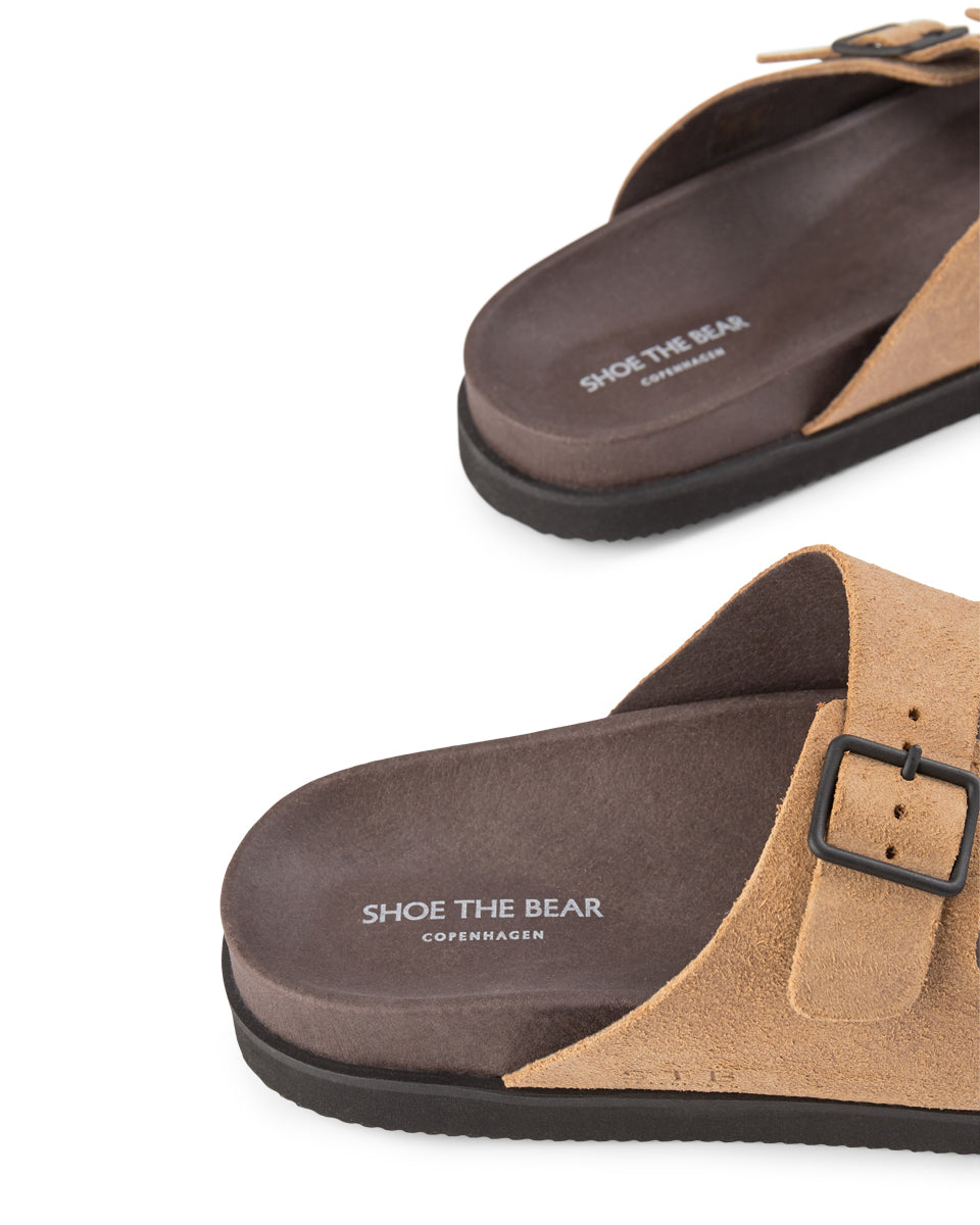SHOE THE BEAR MENS Luma Suede Sandal Flat Sandals 160 TAUPE