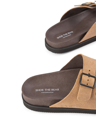 SHOE THE BEAR MENS Luma Suede Sandal Flat Sandals 160 TAUPE