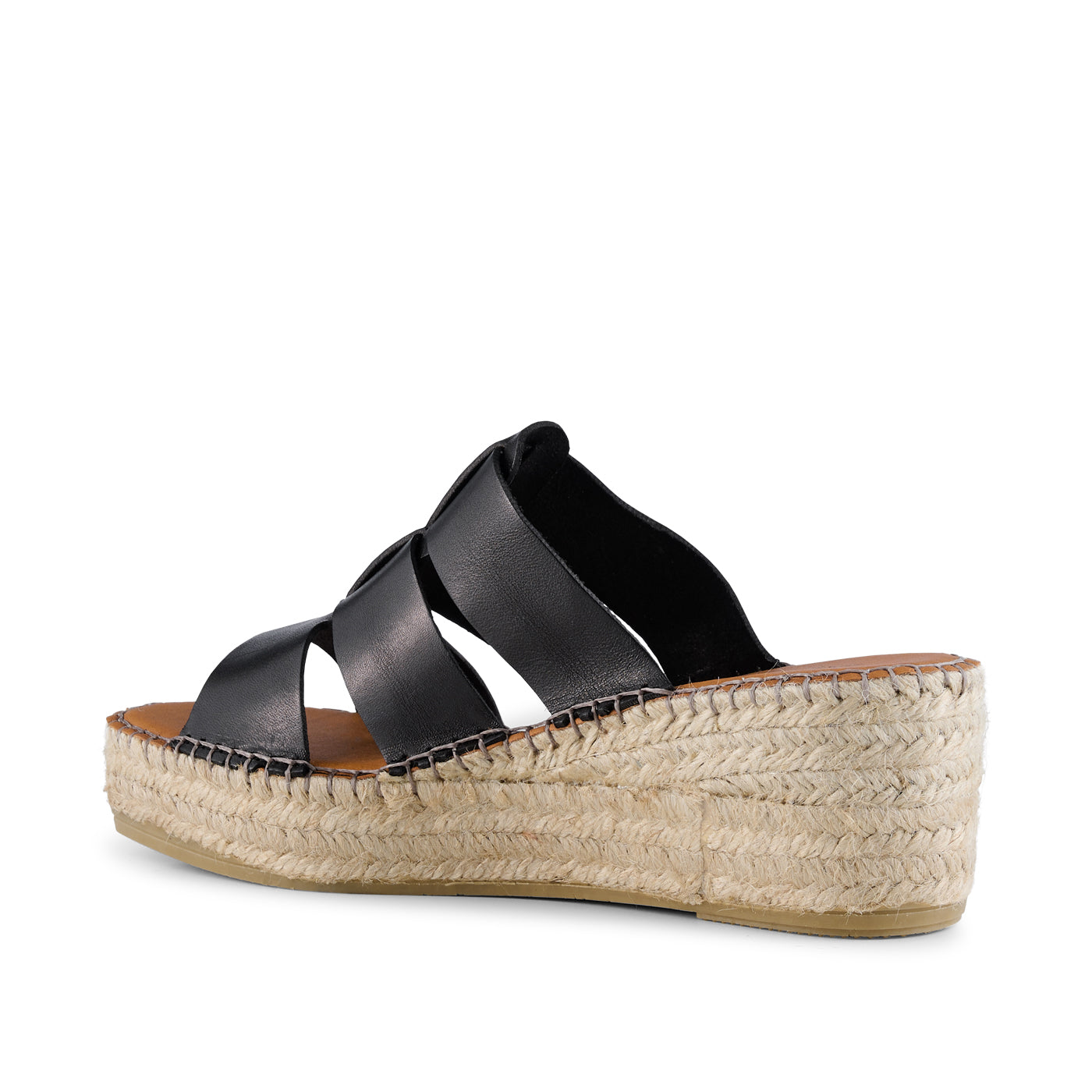 SHOE THE BEAR WOMENS Orchid mule leather Espadrilles 110 BLACK