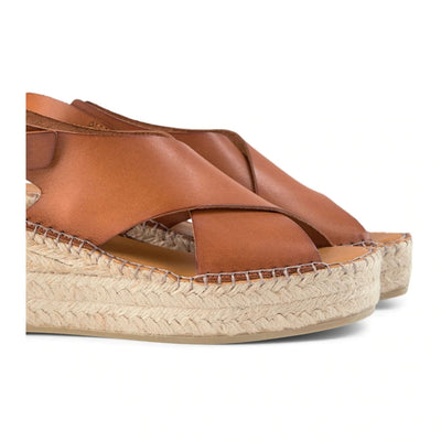 SHOE THE BEAR WOMENS Orchid wedge leather Espadrilles 135 TAN