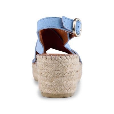 SHOE THE BEAR WOMENS Orchid wedge suede Espadrilles 170 BLUE