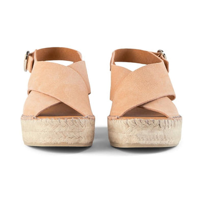 SHOE THE BEAR WOMENS Orchid wedge suede Espadrilles 223 APRICOT