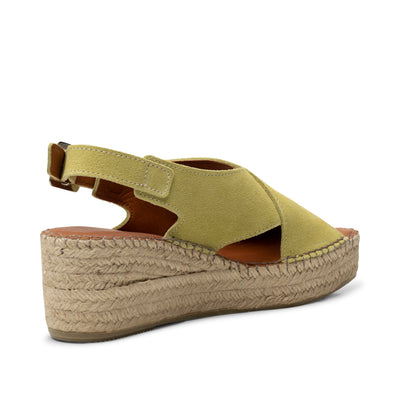 SHOE THE BEAR WOMENS Orchid wedge suede Espadrilles 914 BUTTER