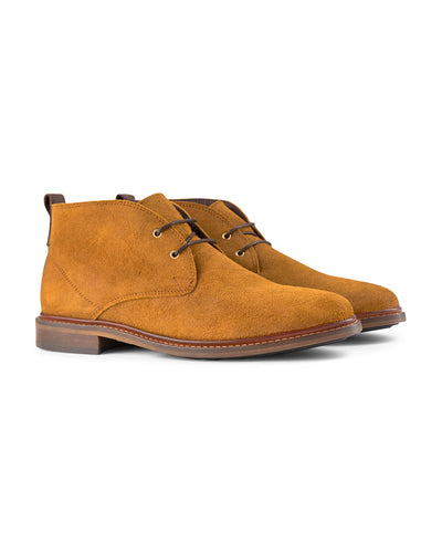 SHOE THE BEAR MENS Phoenix Waxed Suede Desert Boots Chukka Boots 135 TAN