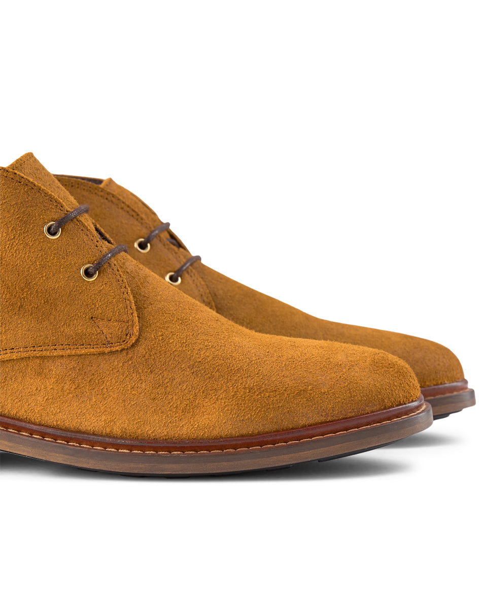 SHOE THE BEAR MENS Phoenix Waxed Suede Desert Boots Chukka Boots 135 TAN