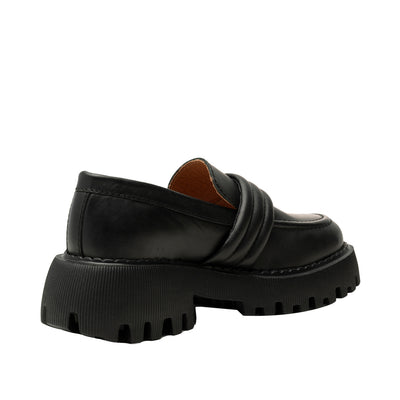 SHOE THE BEAR WOMENS Posey loafer leather Loafers 110 BLACK