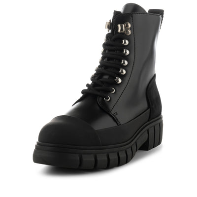 SHOE THE BEAR WOMENS Rebel lace-up boot leather Boots 111 BLACK / BLACK