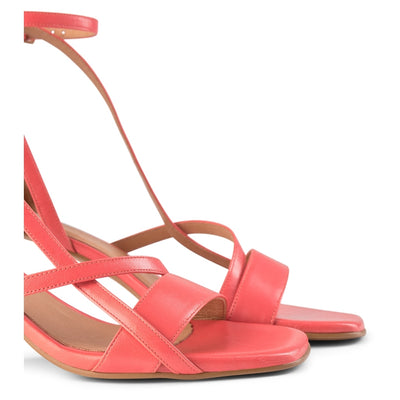 SHOE THE BEAR WOMENS Rosana Strap Sandal Heel Sandals 195 CORAL RED