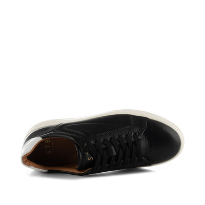 WODEN x STB MENS Rune sneaker leather Sneakers 113 BLACK / WHITE