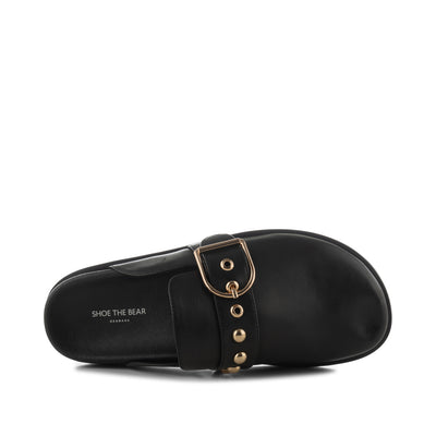 SHOE THE BEAR WOMENS Siri buckle clog leather Shoes 110 BLACK