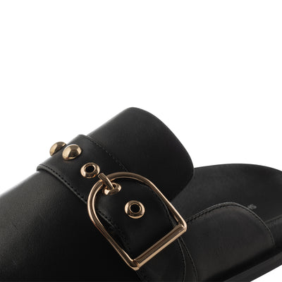 SHOE THE BEAR WOMENS Siri buckle clog leather Shoes 110 BLACK