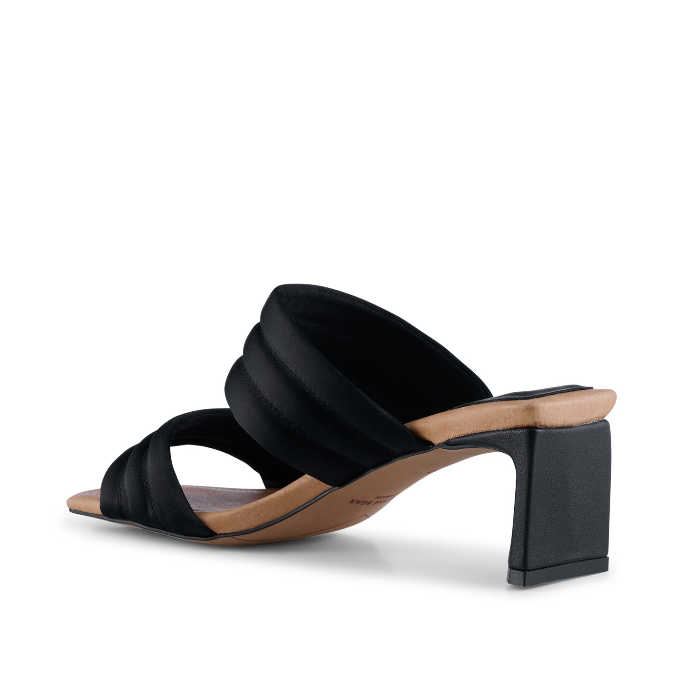 SHOE THE BEAR WOMENS Sylvi heel textile Heel Sandals 821 BLACK SATIN