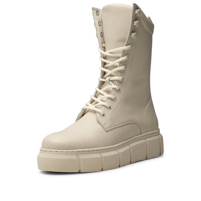 SHOE THE BEAR WOMENS Tove lace up boot leather Boots 127 OFF WHITE