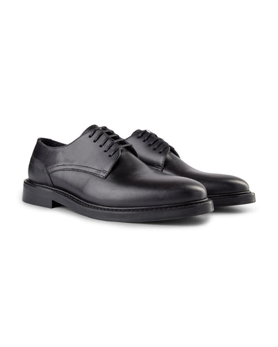 SHOE THE BEAR MENS Trent Leather Derby Shoes 110 BLACK