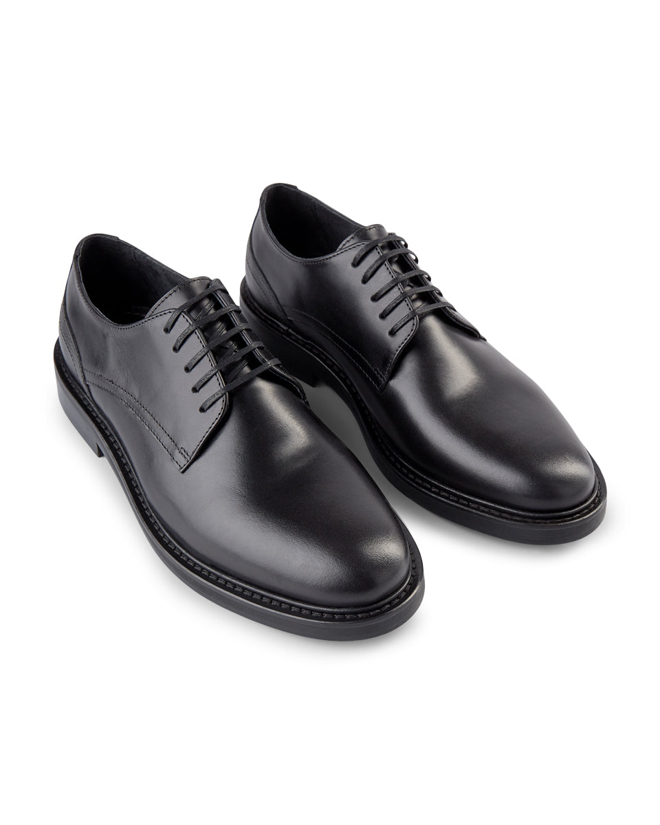 SHOE THE BEAR MENS Trent Leather Derby Shoes 110 BLACK
