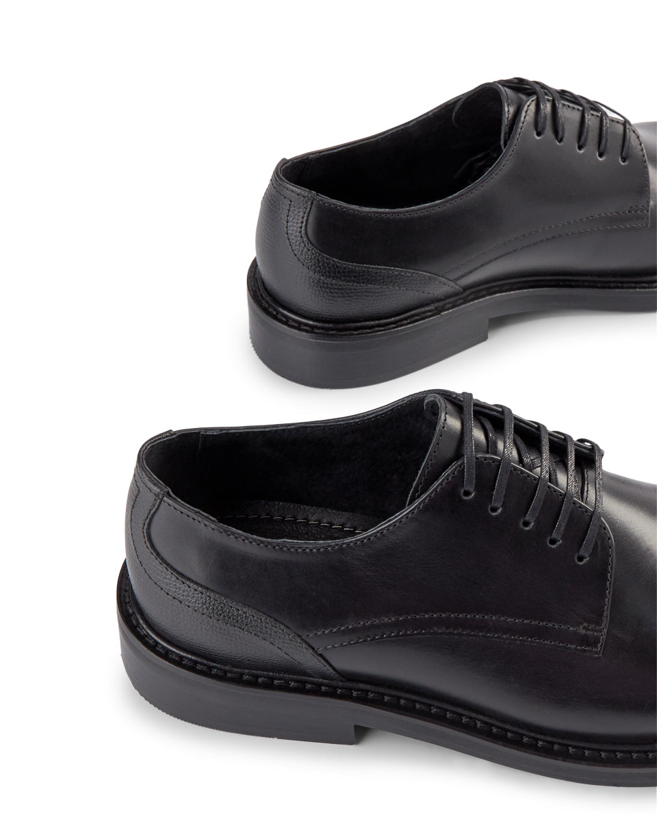 SHOE THE BEAR MENS Trent Leather Derby Shoes 110 BLACK