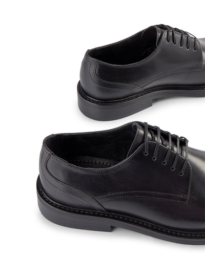 SHOE THE BEAR MENS Trent Leather Derby Shoes 110 BLACK
