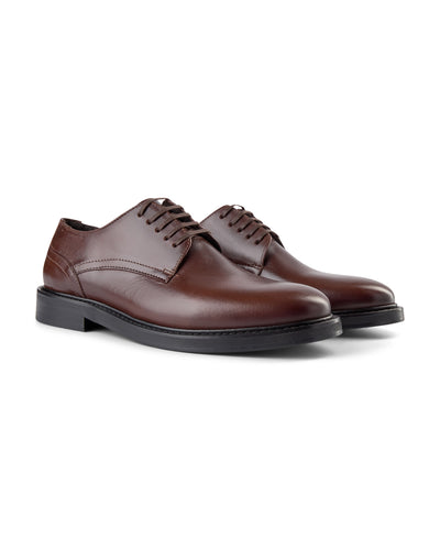 SHOE THE BEAR MENS Trent Leather Derby Shoes 135 TAN