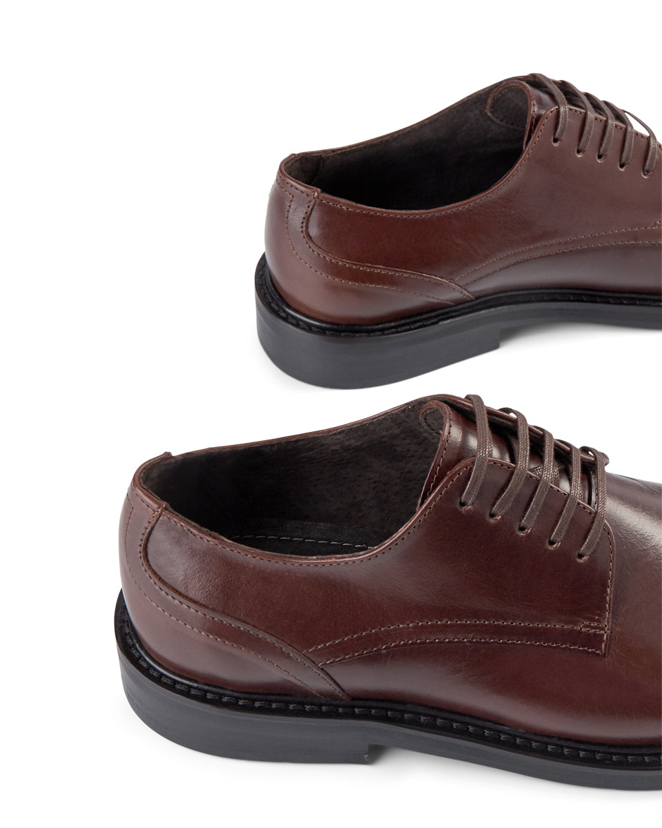 SHOE THE BEAR MENS Trent Leather Derby Shoes 135 TAN