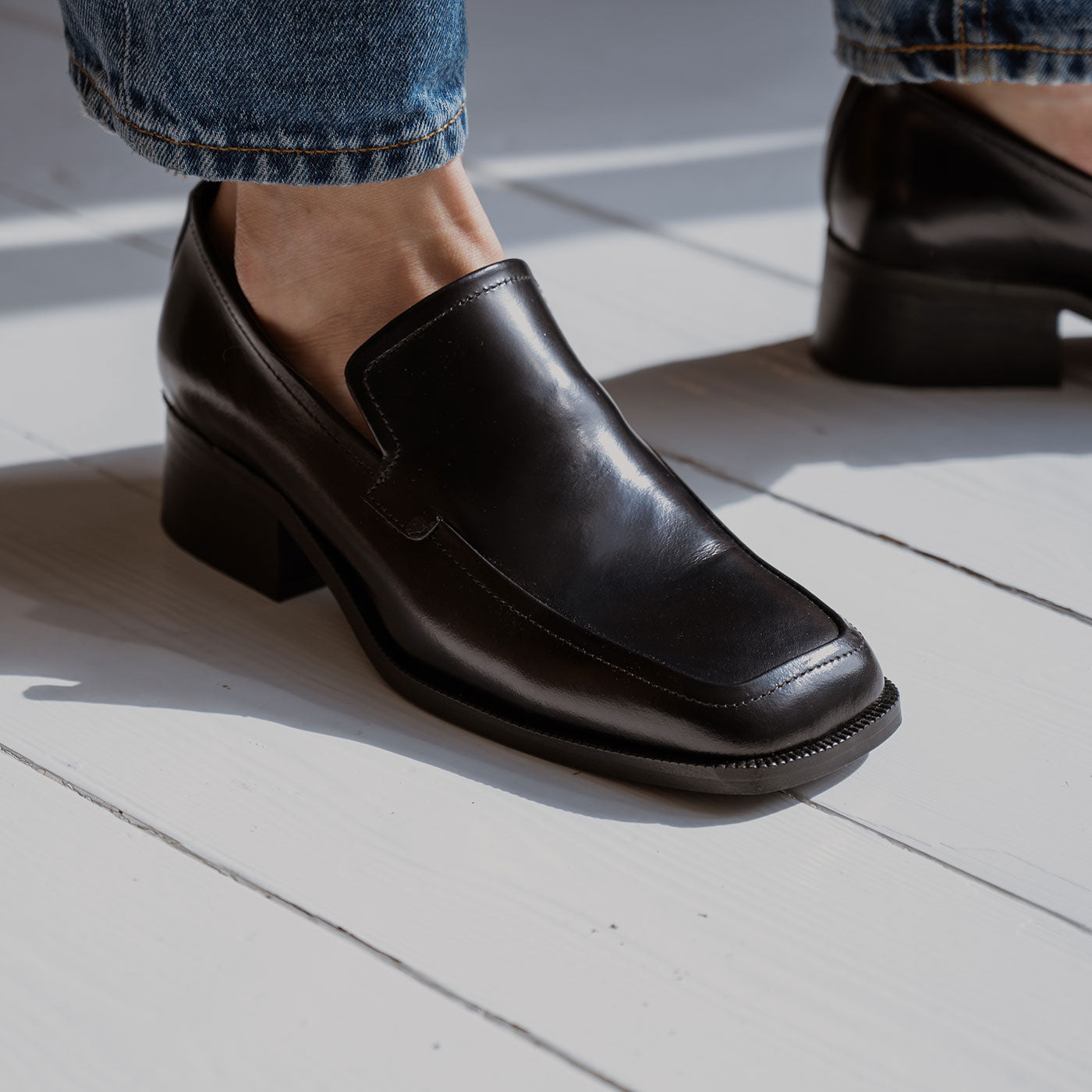 SHOE THE BEAR WOMENS Ulla loafer leather Loafers 873 BROWN HIGH SHINE
