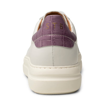 SHOE THE BEAR WOMENS Valda sneaker leather Sneakers 833 WHITE/LAVENDER CROCO