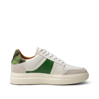 SHOE THE BEAR WOMENS Valda sneaker suede leather Sneakers 835 WHITE/GREEN MULTI