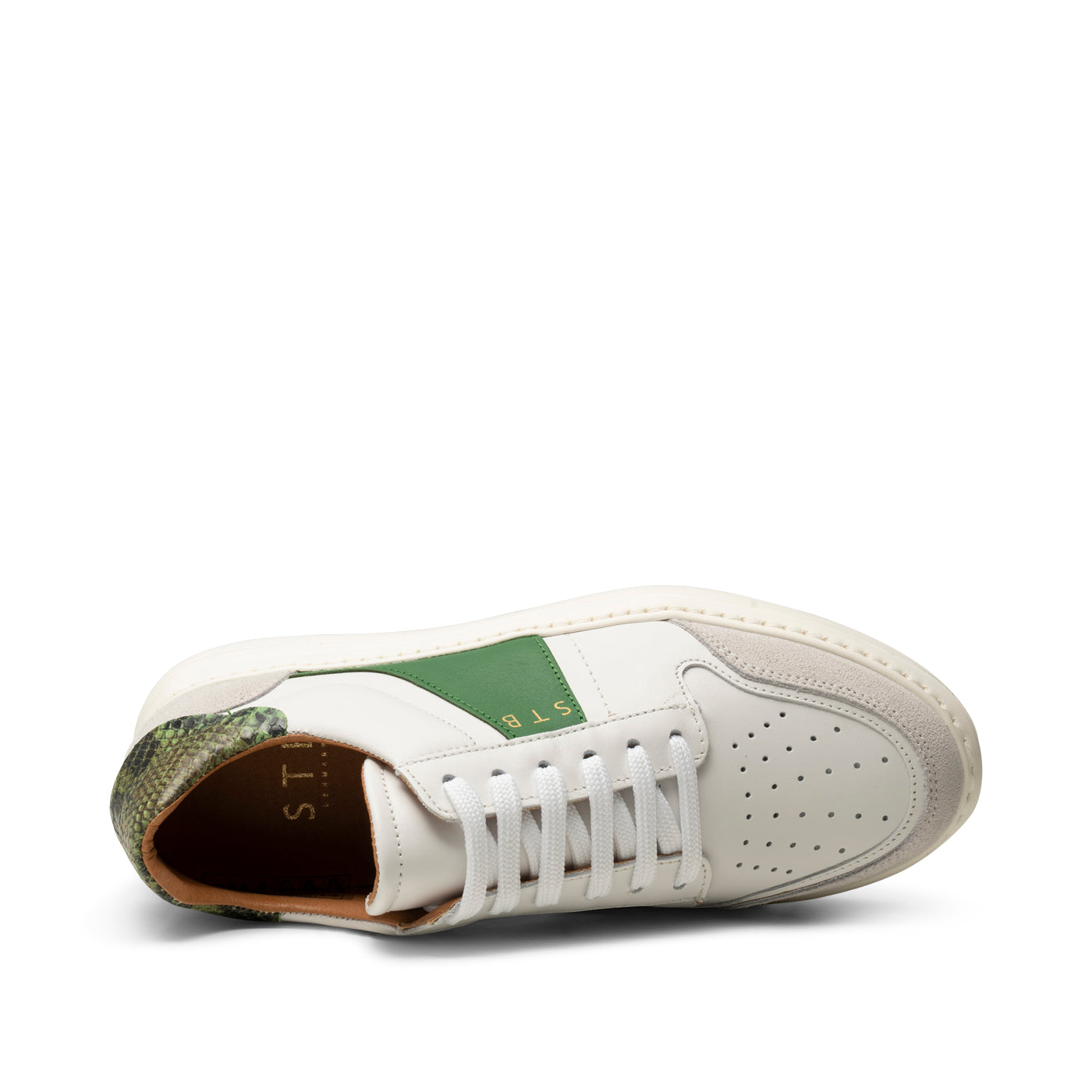 SHOE THE BEAR WOMENS Valda sneaker suede leather Sneakers 835 WHITE/GREEN MULTI