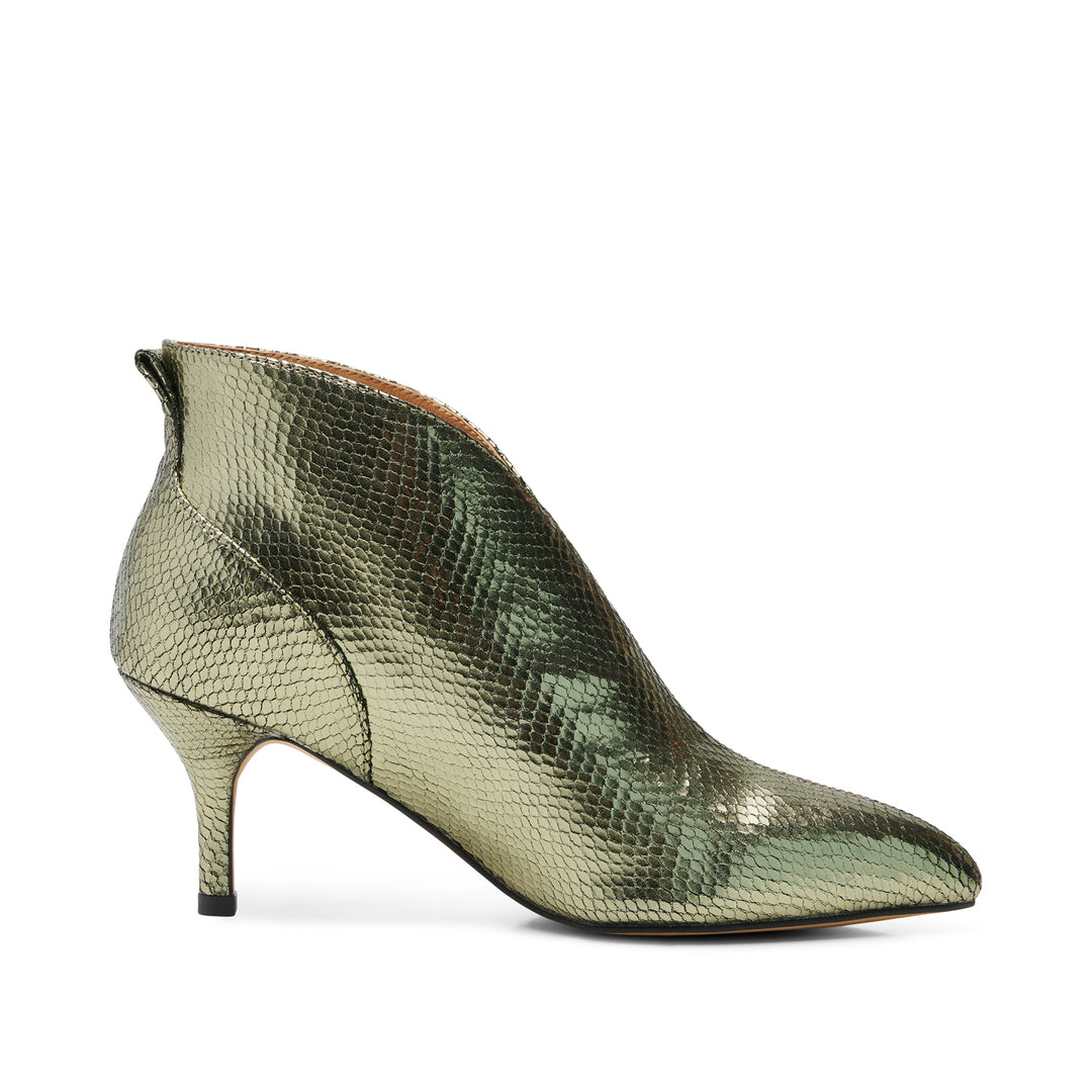 Valentine Leather Low Cut Bootie SILVER OLIVE SHOE THE BEAR US