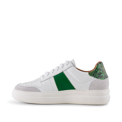 SHOE THE BEAR WOMENS Vinca sneaker leather Sneakers 835 WHITE/GREEN MULTI