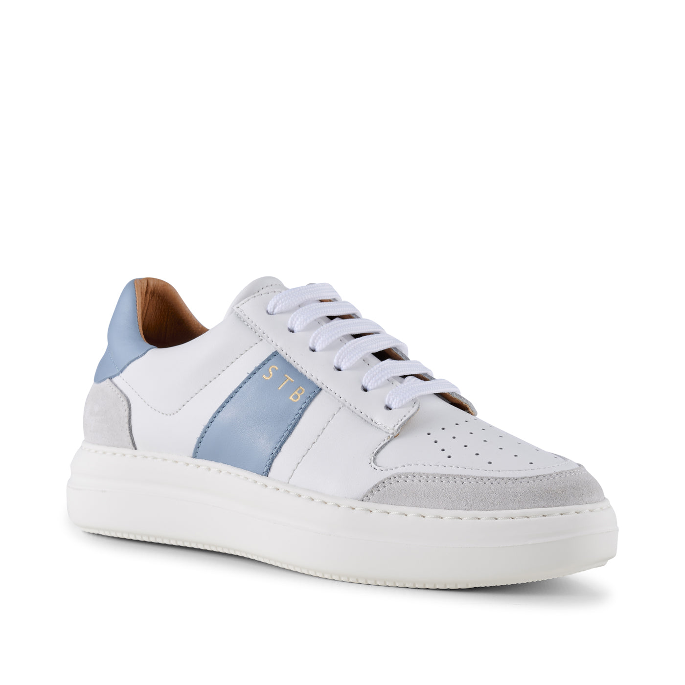 SHOE THE BEAR WOMENS Vinca sneaker leather Sneakers 836 WHITE/BLUE