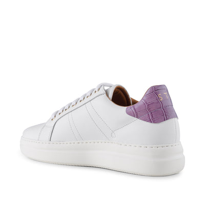 SHOE THE BEAR WOMENS Vinca sneaker leather Sneakers 833 WHITE/LAVENDER CROCO