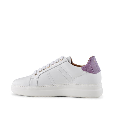 SHOE THE BEAR WOMENS Vinca sneaker leather Sneakers 833 WHITE/LAVENDER CROCO