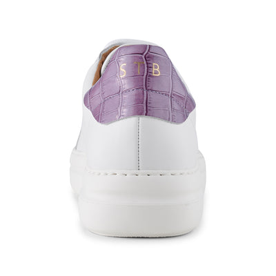 SHOE THE BEAR WOMENS Vinca sneaker leather Sneakers 833 WHITE/LAVENDER CROCO