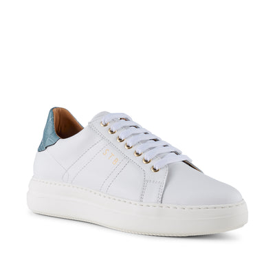 SHOE THE BEAR WOMENS Vinca sneaker leather Sneakers 834 WHITE/BLUE CROCO