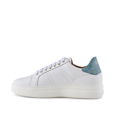 SHOE THE BEAR WOMENS Vinca sneaker leather Sneakers 834 WHITE/BLUE CROCO