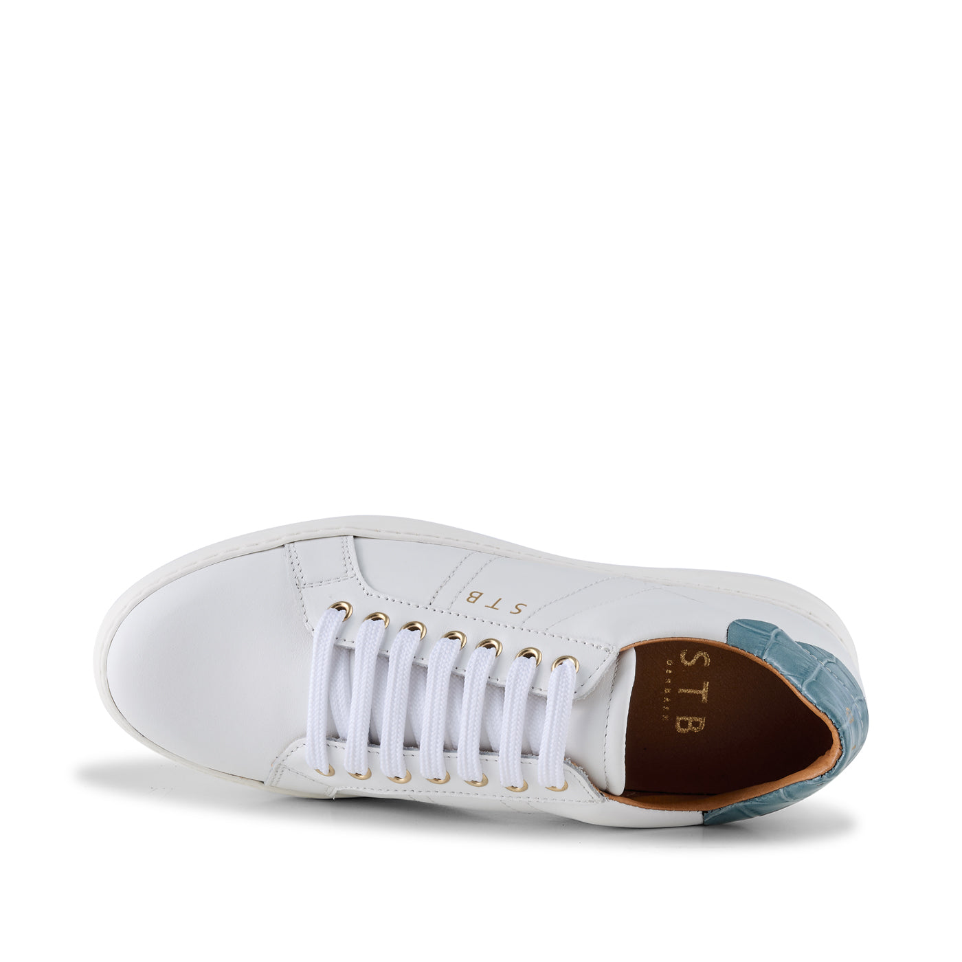 SHOE THE BEAR WOMENS Vinca sneaker leather Sneakers 834 WHITE/BLUE CROCO