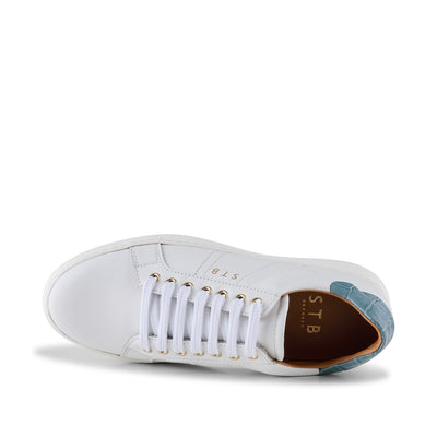 SHOE THE BEAR WOMENS Vinca sneaker leather Sneakers 834 WHITE/BLUE CROCO