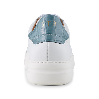 SHOE THE BEAR WOMENS Vinca sneaker leather Sneakers 834 WHITE/BLUE CROCO
