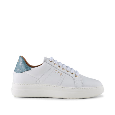 SHOE THE BEAR WOMENS Vinca sneaker leather Sneakers 834 WHITE/BLUE CROCO