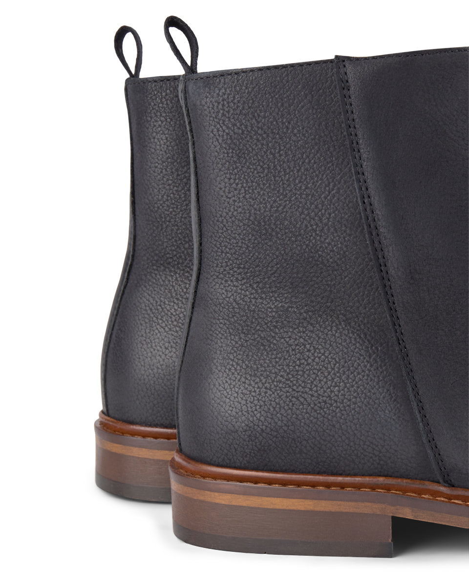 SHOE THE BEAR MENS Wesley Leather Boot Ankle Boots 110 BLACK